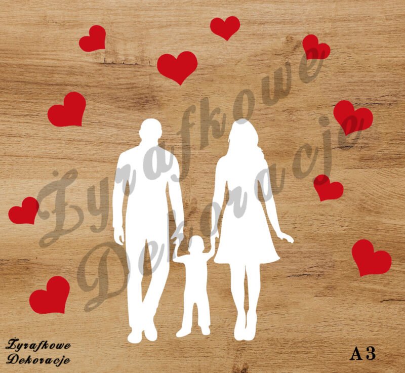 Rodzina na spacerze biało czerwony