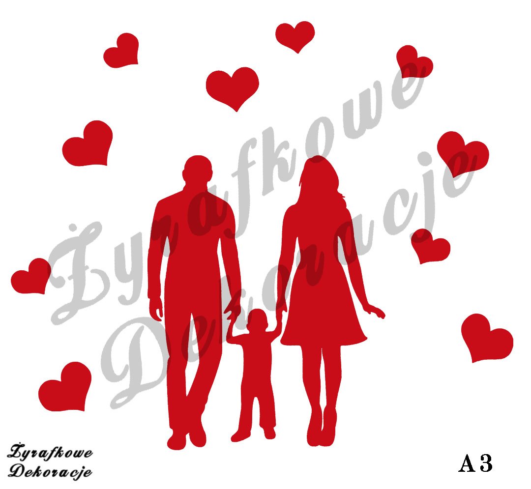 Rodzina na spacerze czerwony