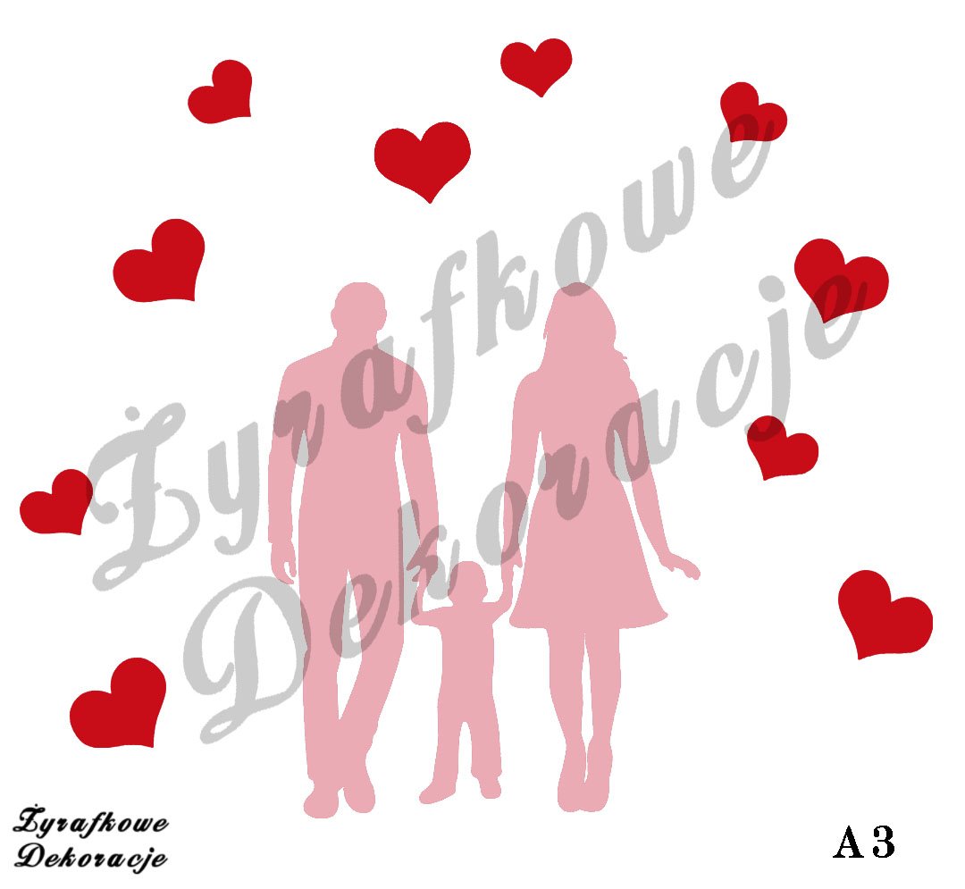 Rodzina na spacerze różowo czerwony