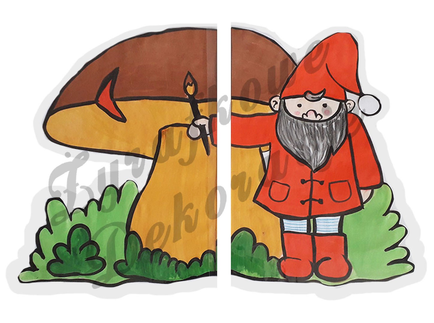 Krasnal z grzybem kolor 2