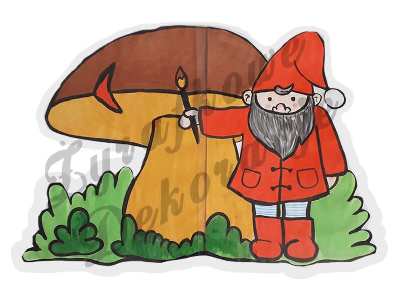 Krasnal z grzybem kolor