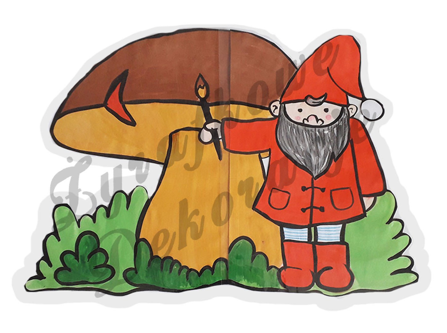 Krasnal z grzybem kolor