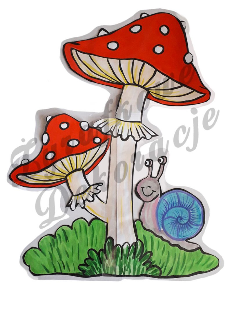 Muchomory ze ślimakiem kolor