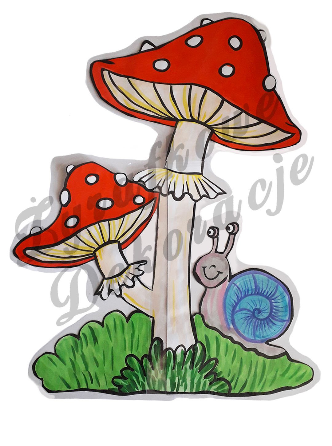Muchomory ze ślimakiem kolor