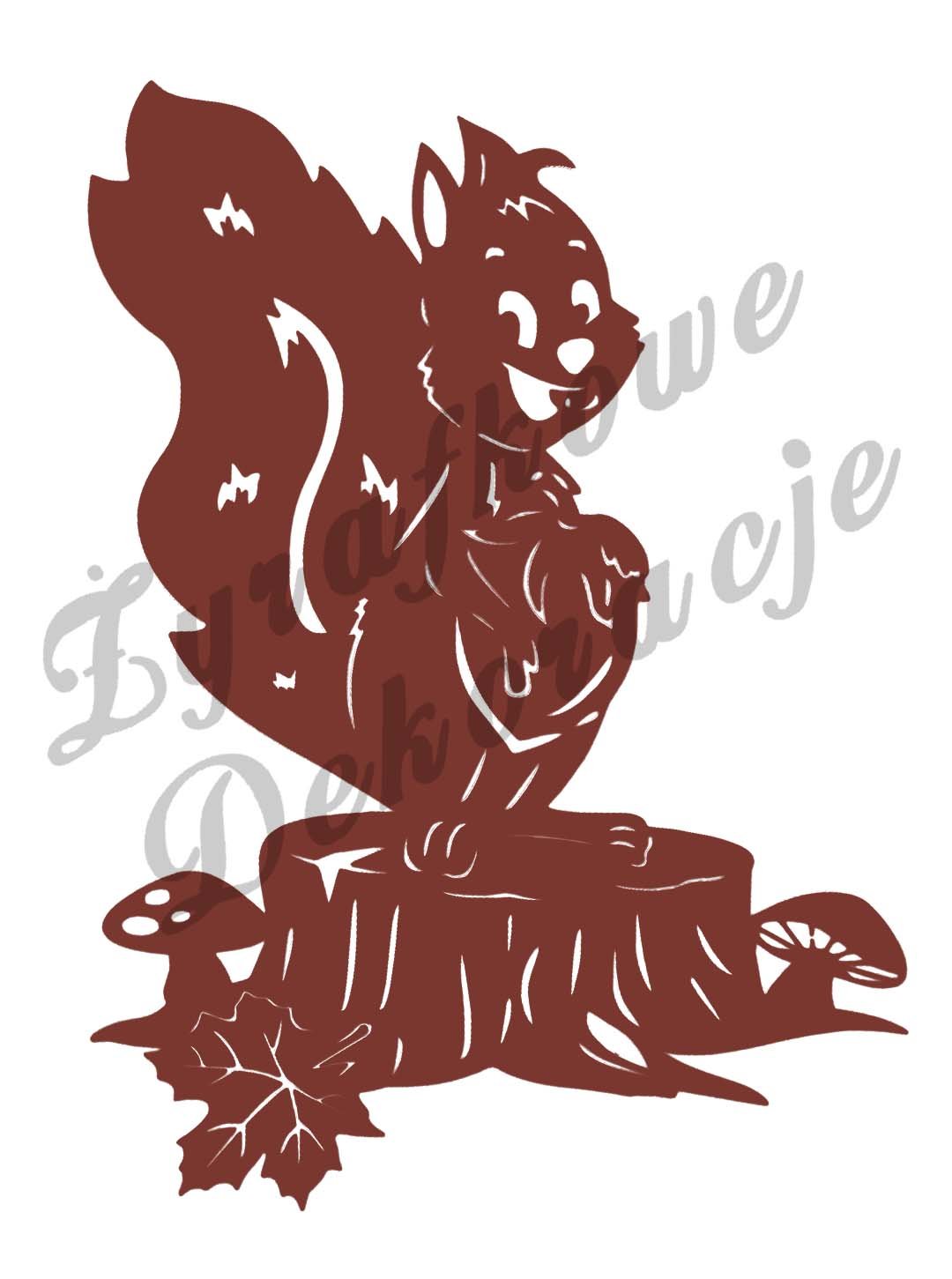 Wiewiórka na pniu brązowy