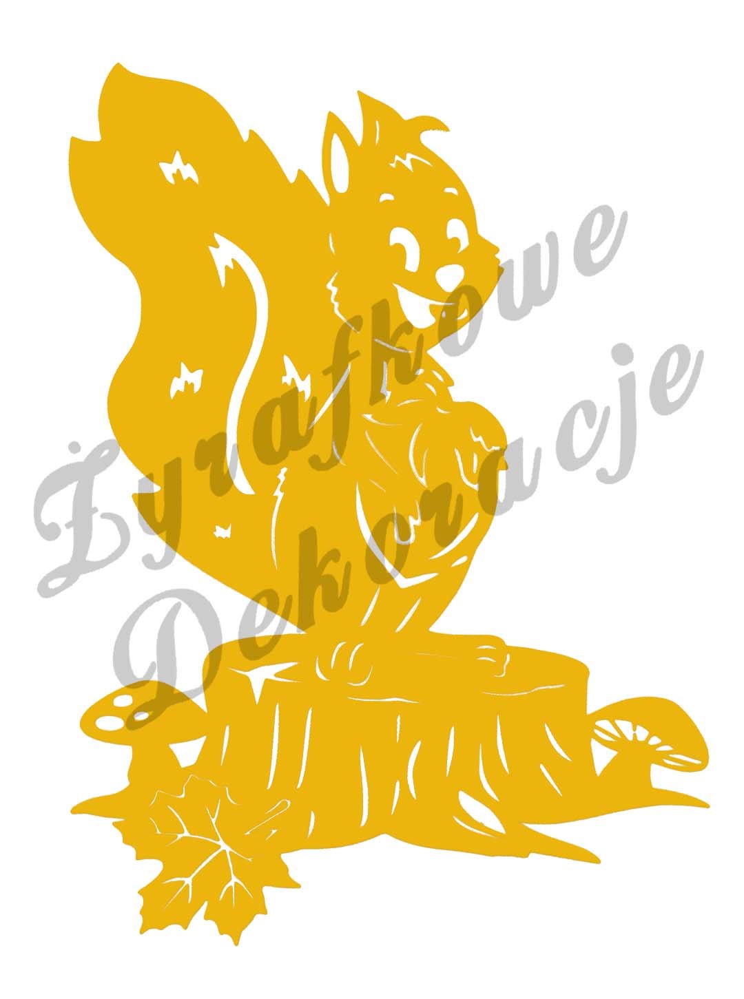 Wiewiórka na pniu żółty