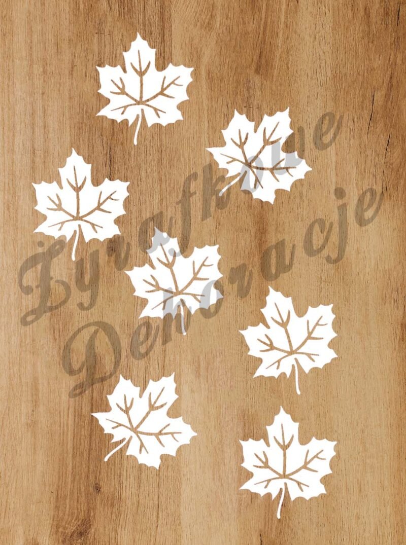 Liście klonu zestaw małych białych