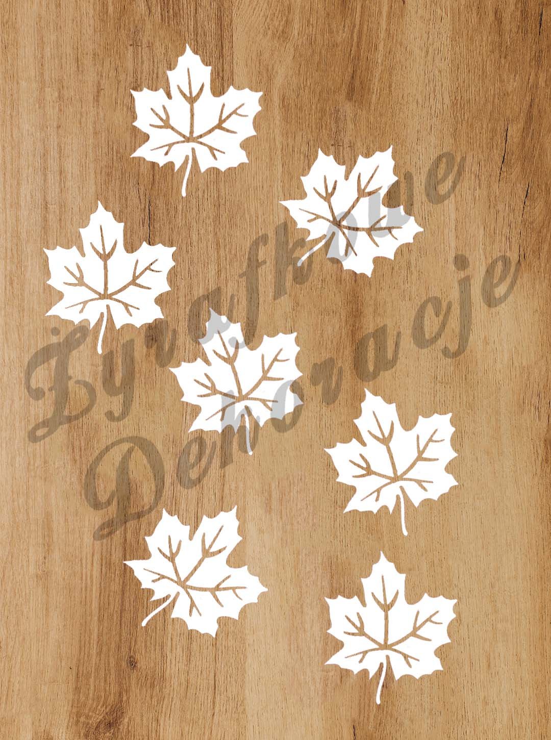 Liście klonu zestaw małych białych