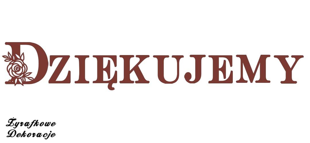 Dziękujemy napis brązowy