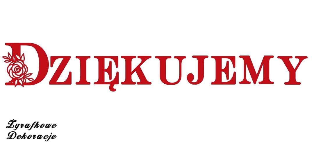 Dziękujemy napis czerwony
