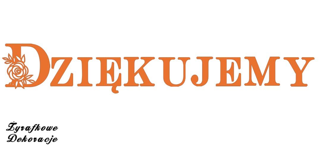 Dziękujemy napis pomarańczowy