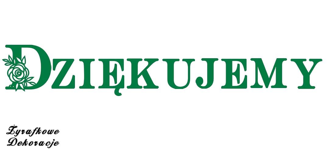 Dziękujemy napis zielony