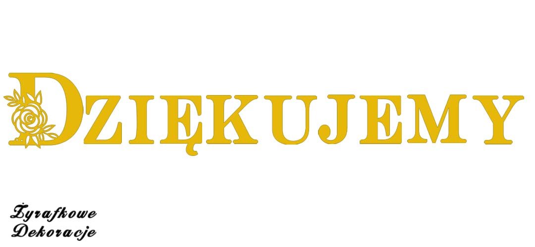 Dziękujemy napis żółty