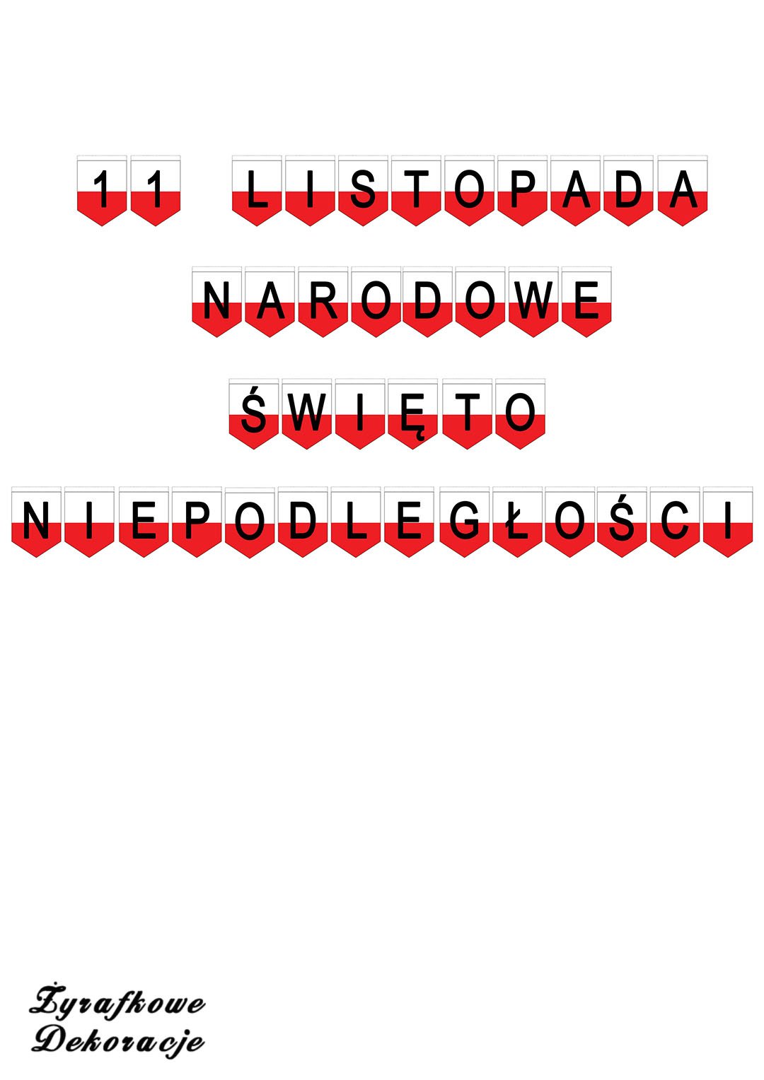 11 listopad napis na proporczykach