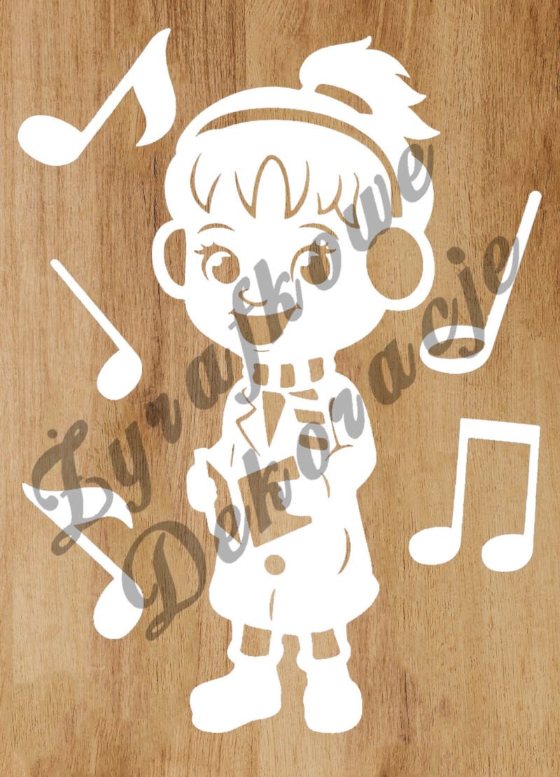 Dziewczynka śpiewająca kolędy biały