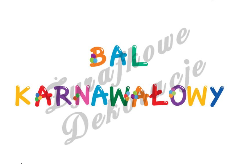 Bal karnawałowy napis z balonami2