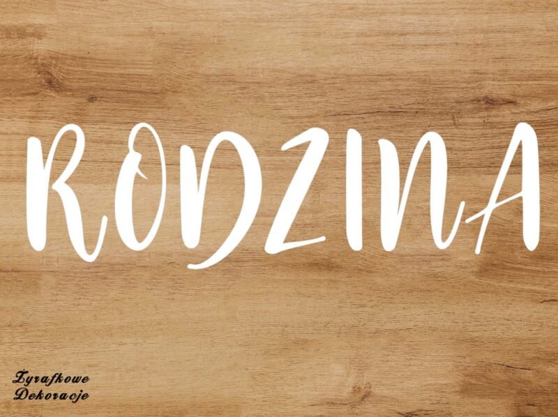 Rodzina napis biały