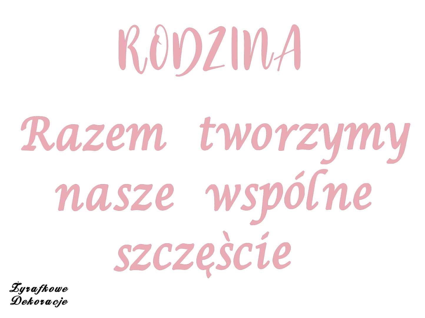 Rodzina razem tworzymy różowy