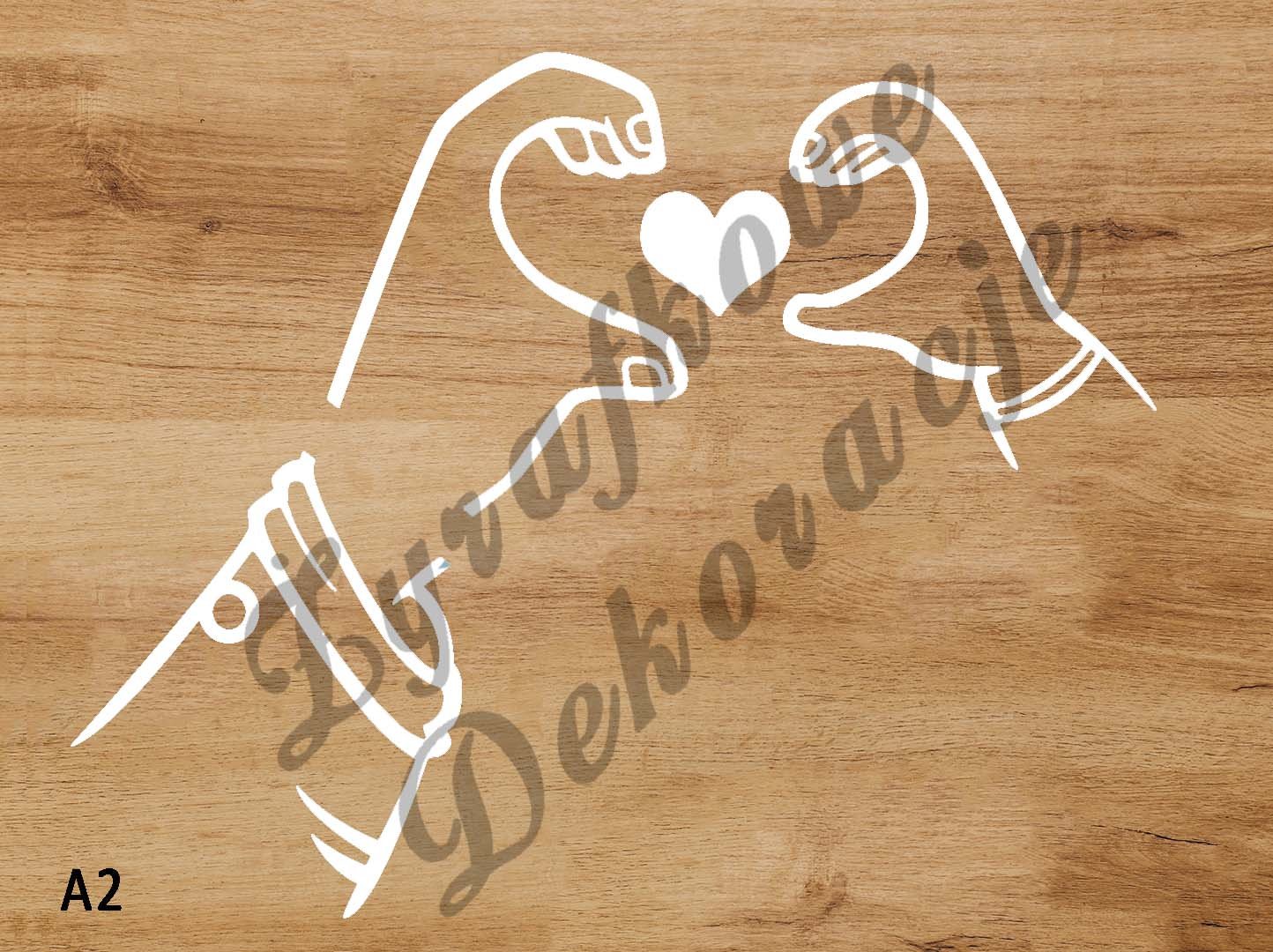Serce z dłoni biały A2
