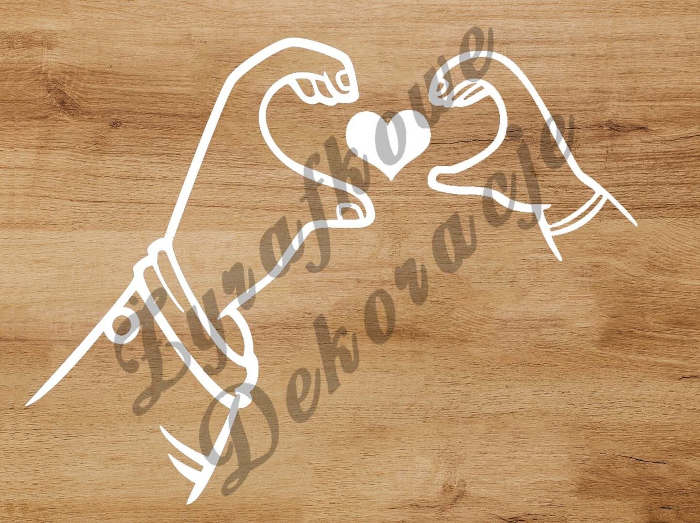 Serce z dłoni biały