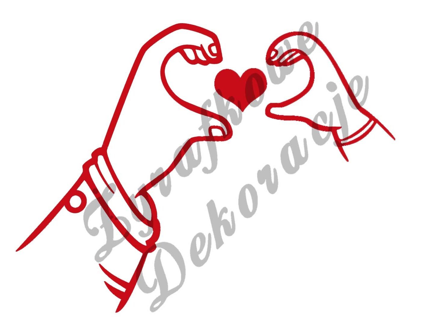 Serce z dłoni czerwony