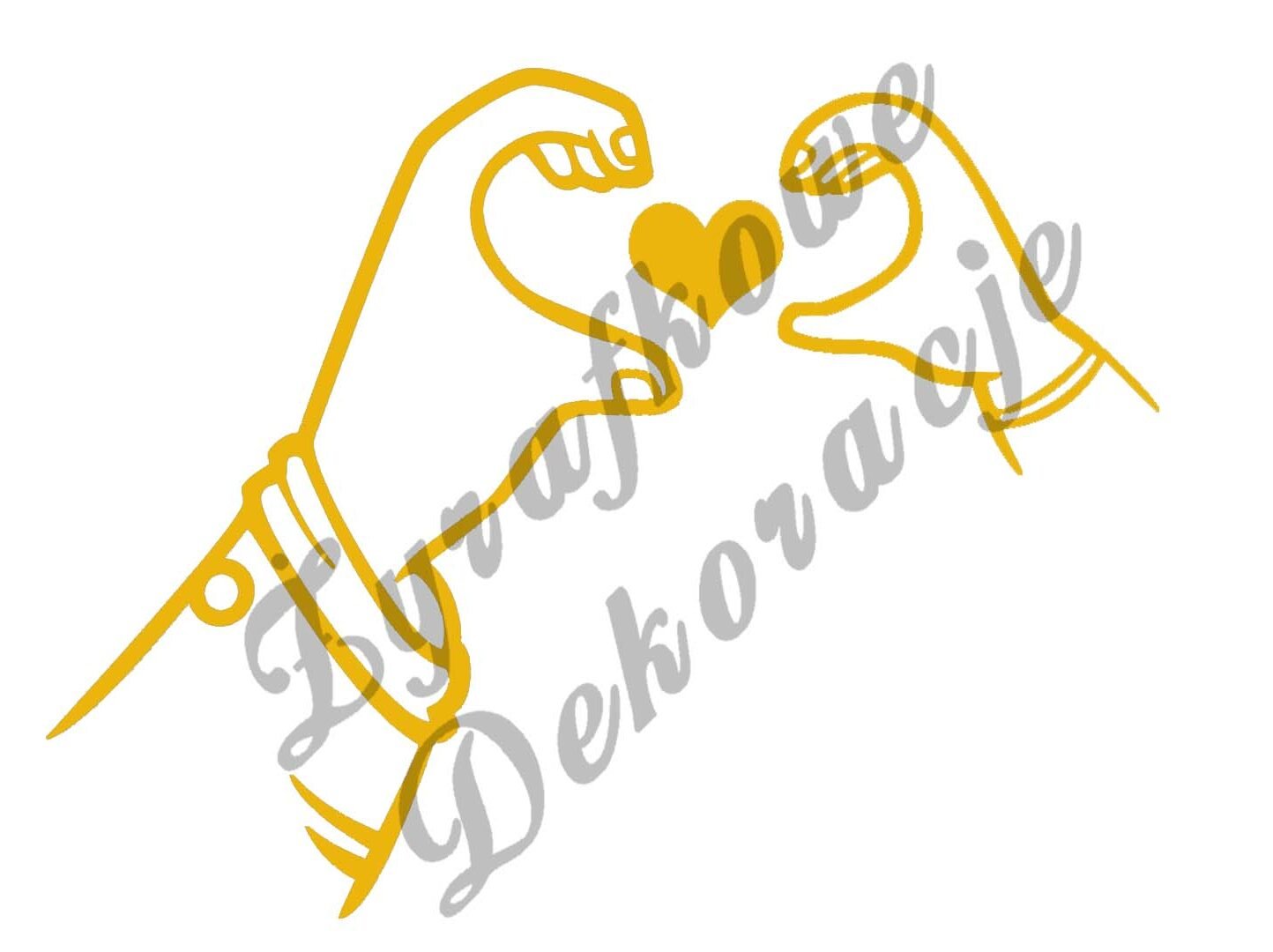 Serce z dłoni żółty