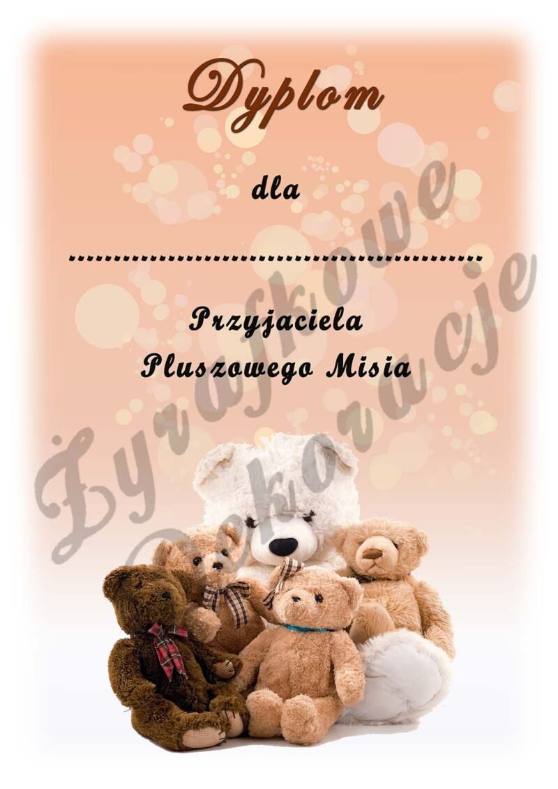 Dzień Pluszowego Misia dyplom nr 1