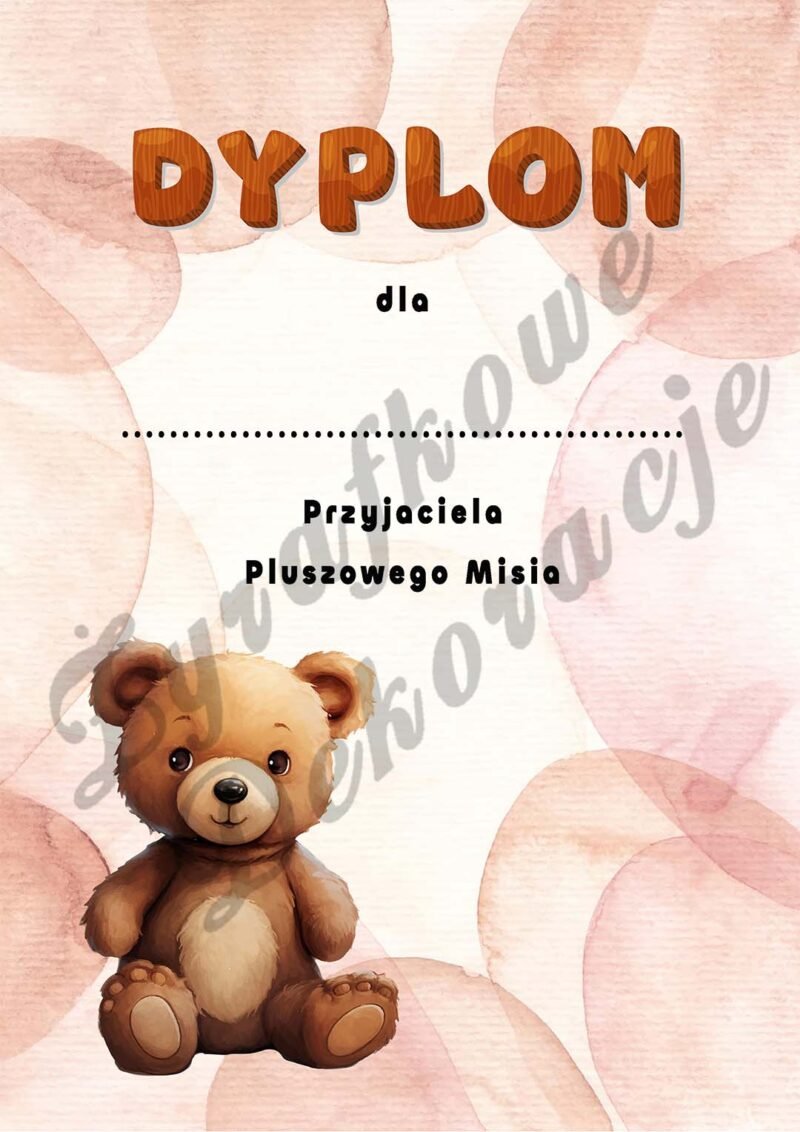 Dzień Pluszowego Misia dyplom nr 2