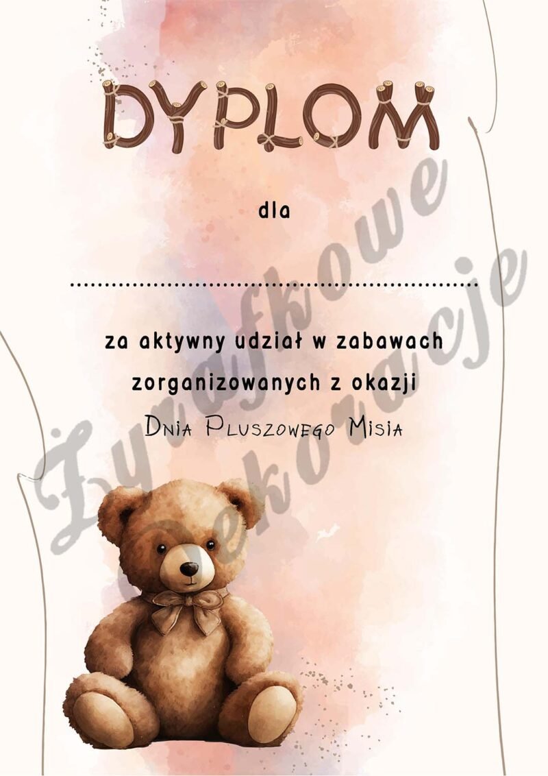 Dzień Pluszowego Misia dyplom nr 4