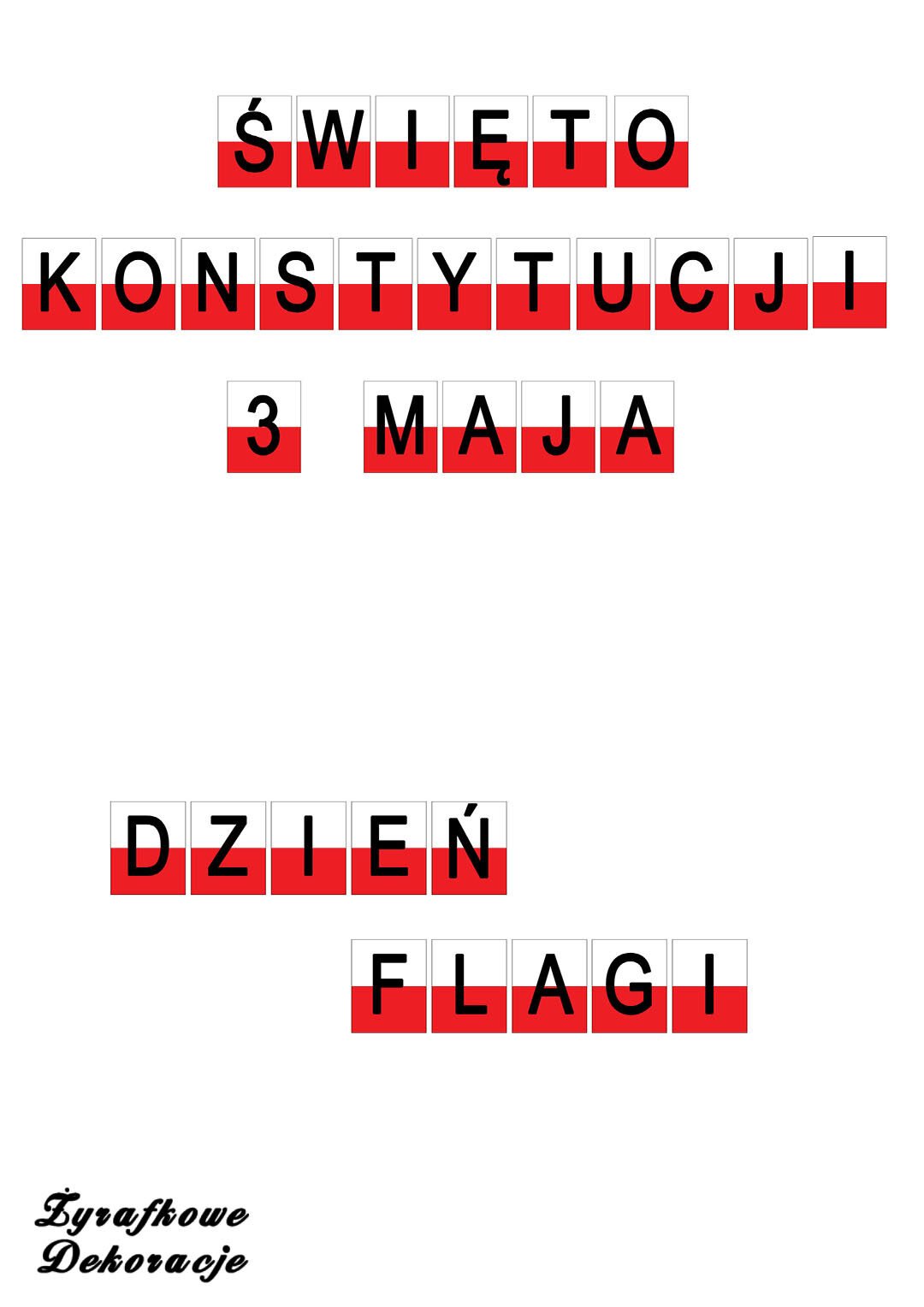 Święto Konstytucji 3 maja dzień Flagi prostokąty