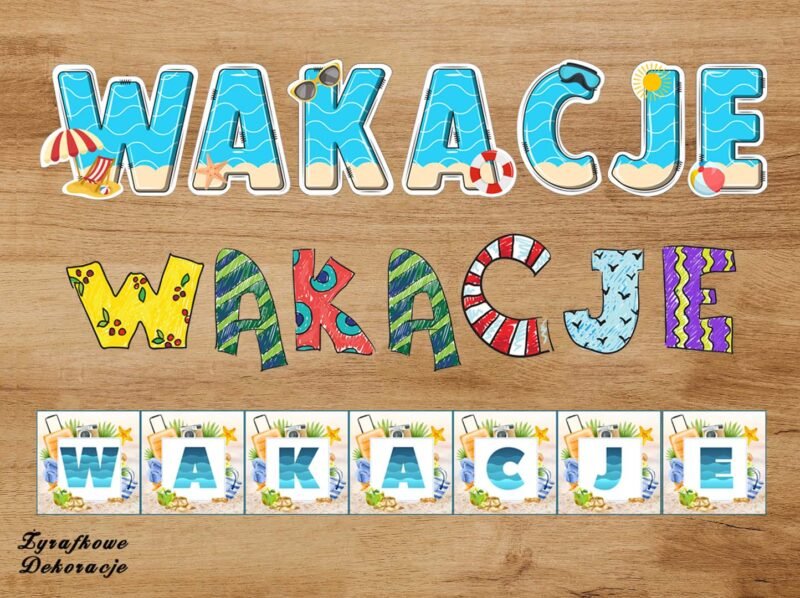 Wakacje napisy wszystkie