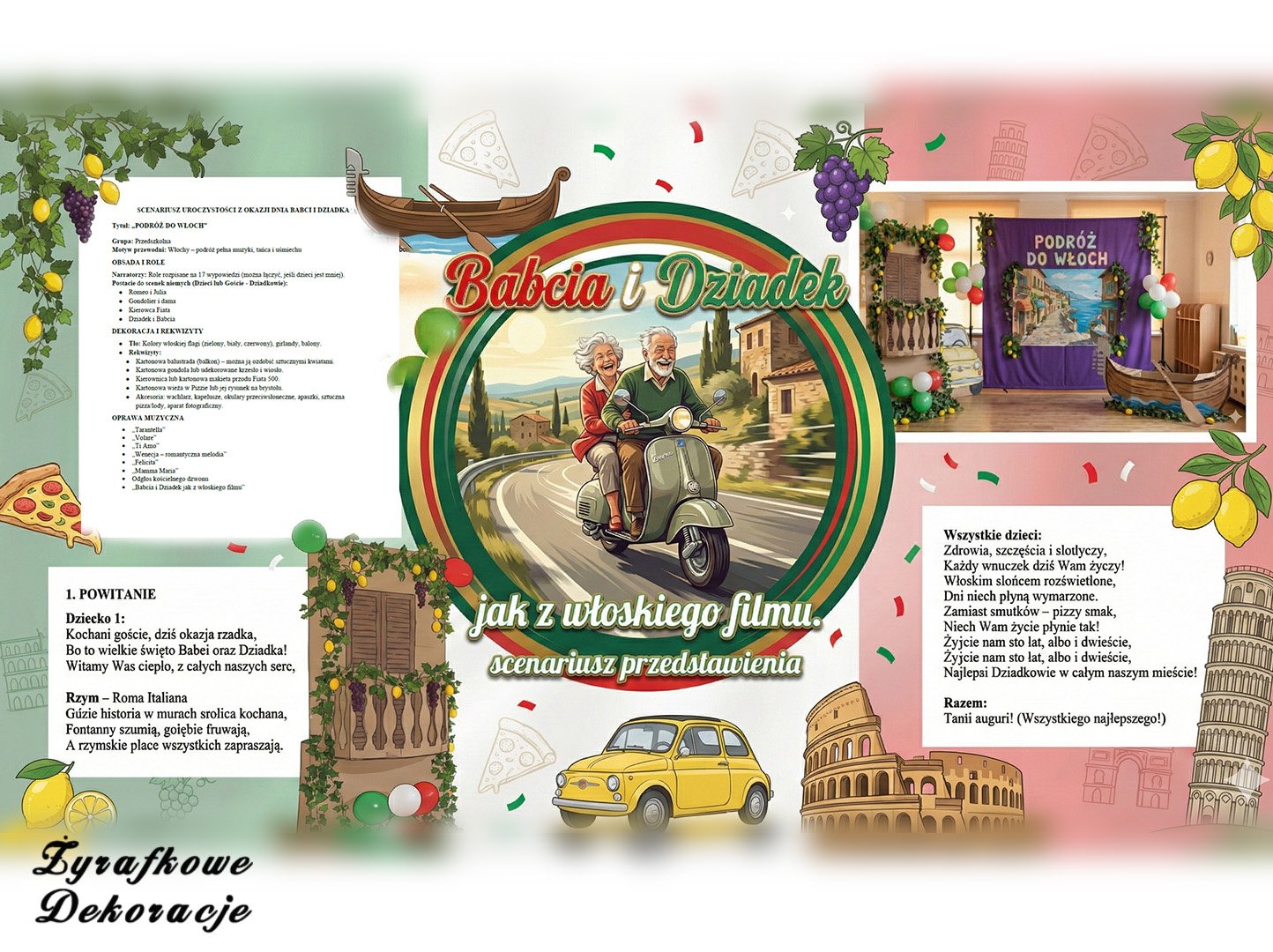 Babcia i Dziadek podróż do Włoch scenariusz przedstawienia kolarz